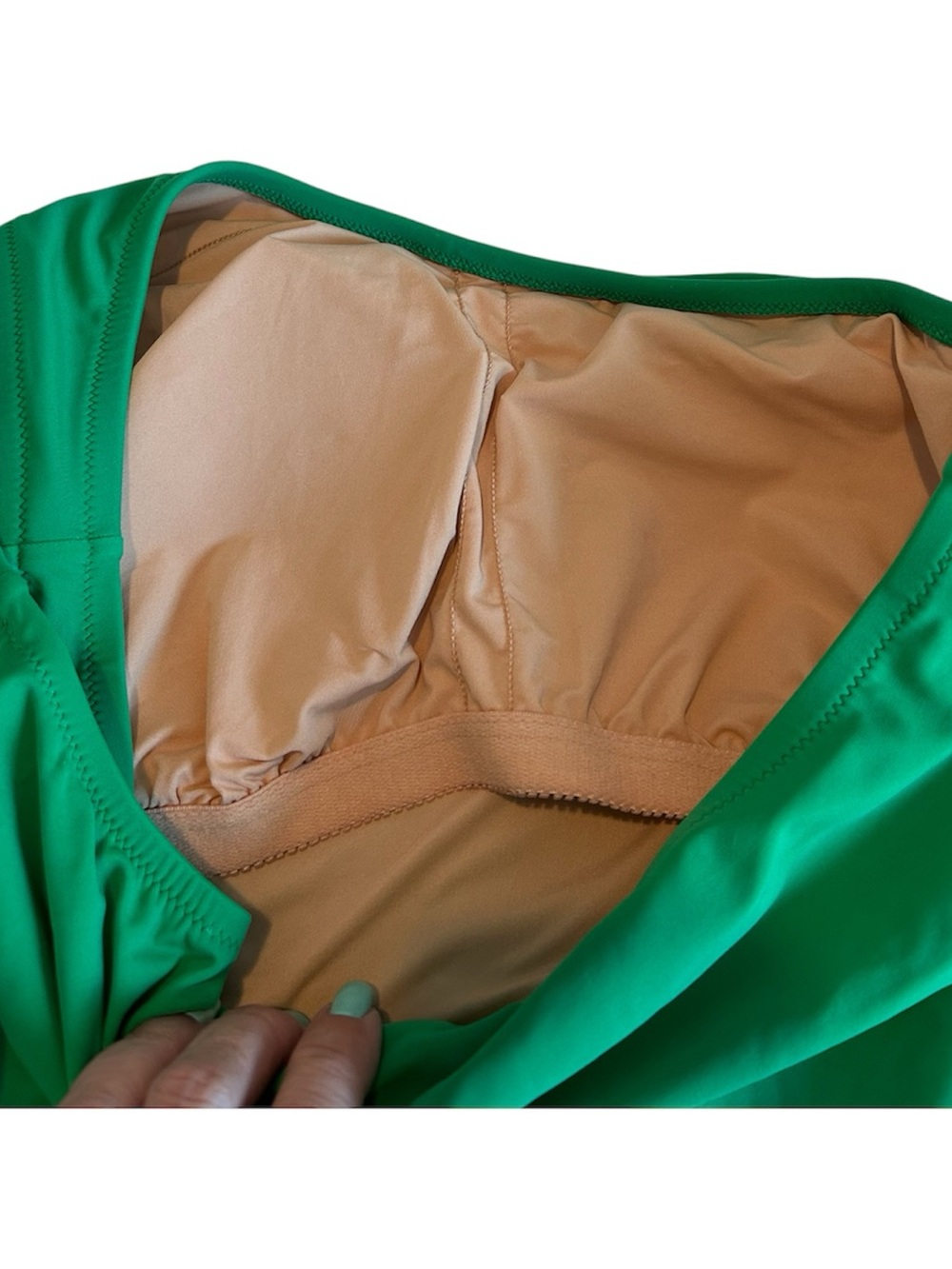 J. Crew One-Shoulder Emerald Green Ruched Women’s Swimsuit - Picture 7 of 10